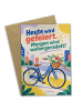 Mr. & Mrs. Panda Grußkarte Fahrrad modern Design mit Spruch in Weiß