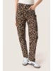 Soaked in Luxury Jeans SLTessie Gerade Passform in Beige Leopard