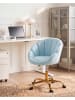 Beliani Bürostuhl ANNABELLE in Blau/Schwarz/Gold - (W) 66 x (H) 81 x (L) 39 cm