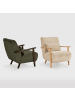 CALICOSY Sessel BONNIE in Beige / Eiche - (W) 70  x (H) 84  x (L) 83  cm