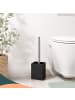 relaxdays WC Bürste in Schwarz/ Silber - (B)9,5 x (H)37 x (T)9,5 cm