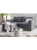 Furn.Design Sofa-Set grau Cord, Couch 2-Sitzer inklusive Hocker