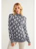 Usha Damen Strick Pullover in Wollweiss Blau