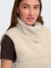 ONLY Teddyfell Weste mit Knopfleiste in Pumice Stone