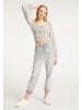 myMo Damen Langarmshirt in Weiss Schwarz
