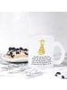 Mr. & Mrs. Panda Teetasse Giraffe Blumenkranz mit Spruch in Transparent