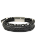 Adeliás Herren Armband – Lederarmband aus Leder 21 cm in schwarz