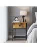 relaxdays 2 x Nachttisch "Industrial" in Dunkelbraun/ Schwarz - (B)40 x (H)55 x (T)30 cm