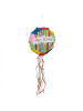 relaxdays Pinata "Happy Birthday" in Bunt - Ø32 x (T)9 cm