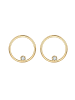 Elli Ohrringe 925 Sterling Silber Geo, Kreis in Gold