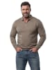 Men Plus Poloshirt in braun grau
