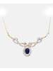 Diamant L'éternel Halskette aus 375 Gelbgold mit Diamant mit Saphir Infinity-Design