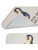Mr. & Mrs. Panda Duschmatte Pinguin Diät mit Spruch in Weiß