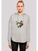 F4NT4STIC Oversized Hoodie Gnom Frühling Blumen Schmetterling in grau