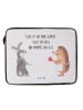 Mr. & Mrs. Panda Notebook Tasche Hase Igel mit Spruch in Weiß