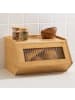Praknu Brotkasten Holz Brotbox mit Ablagefläche - Brot Aufbewahrungsbox Klein