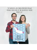 Mr. & Mrs. Panda Poster Einhorn Yoga mit Spruch in Blau Pastell