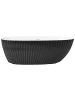 Beliani Freistehende Badewannen TEFE in Schwarz/Weiß - (W) 78 x (H) 58 x (L) 170 cm