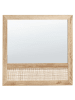 Beliani Wandspiegel ROSELL in Naturfarben/Braun - (W) 60 x (H) 60 x (L) 2 cm