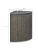 HOMCOM Wäschekorb-38L x 38B x 57H cm-Grau