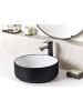 Beliani Waschbecken CALIG in Schwarz/Weiß - (W) 36 x (H) 12 x (L) 36 cm