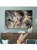 OnlyWow Leinwand Bilder Abstrakte Kunst gold grau