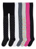 TupTam Mädchen Strickstrumpfhosen Bunt Gemustert 6er Pack in schwarz/rosa
