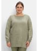 sheego Pullover in hellkhaki meliert