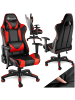 tectake Racing Gaming Stuhl Twink Belastbarkeit 120 kg, schwarz/rot