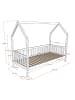 58 aufm Kessel HAUSBETT Kandace 90x200 Kiefer massiv natur mit Dachaufbau