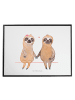 Mr. & Mrs. Panda Schreibtischunterlage Faultier Pärchen ohne Spruch in Weiß