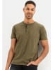 Camel Active Kurzarm Henley in Dunkel Oliv