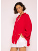 SASSYCLASSY Ultra Oversize Musselin-Blusenhemd kürzere Variante in Rot