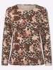 Sieh an! Langarm-Shirt in rostrot-schoko-bedruckt