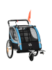 HOMCOM 2 in 1 Kinderanhänger Blau+Schwarz