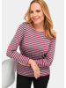 GOLDNER Jerseyshirt mit Streifenmuster in winterrot / grau
