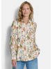 GOLDNER Hemdbluse Viskosebluse mit floralem Muster in beige / pfirsich / gemustert