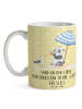 Mr. & Mrs. Panda Tasse Sommer Meer Glück mit Spruch in Gelb Pastell