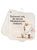 Mr. & Mrs. Panda Topflappen Einhorn Näherin Design mit Spruch in Weiß