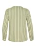 KAFFE curve Langarm-Bluse KCsida in Oil Green/ Moonstruck Stripe