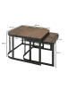 KADIMA DESIGN Couchtisch Dunkel 2er-Set | Mango Massiv, Metall-Gestell, Industrial in Schwarz