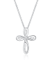 Elli DIAMONDS  Halskette 925 Sterling Silber Kreuz in Weiß