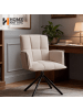 Home Nature Wohnkonzept Essstuhl aus Cord quadratisch 360° drehbar in Beige 50x47x92 cm