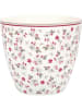 Greengate Latte Cup Becher GALE Weiß mit Blumen