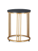 relaxdays Beistelltisch "MARMO" in Schwarz/ Gold - (H)51 x ø 41 cm