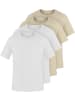 normani 4er Set Herren T-Shirts aus Bio-Baumwolle Nyons in Beige/Beige/Weiß/Weiß