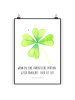 Mr. & Mrs. Panda Poster Blume Kleeblatt mit Spruch in Weiß