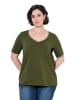 Ulla Popken Shirt in dunkel khaki
