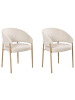 Beliani 2er-Set Esszimmerstuhl ZANE in Beige/Braun