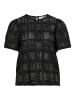 Vila Kurzarm-Shirt mit geometrischen Muster und Rundhals in Schwarz